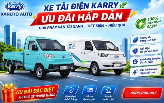 Xe tải điện Karry khuyến mãi lớn Tháng 8/2026 2 Xe tải điện Karry khuyến mãi lớn Tháng 8/2026 1